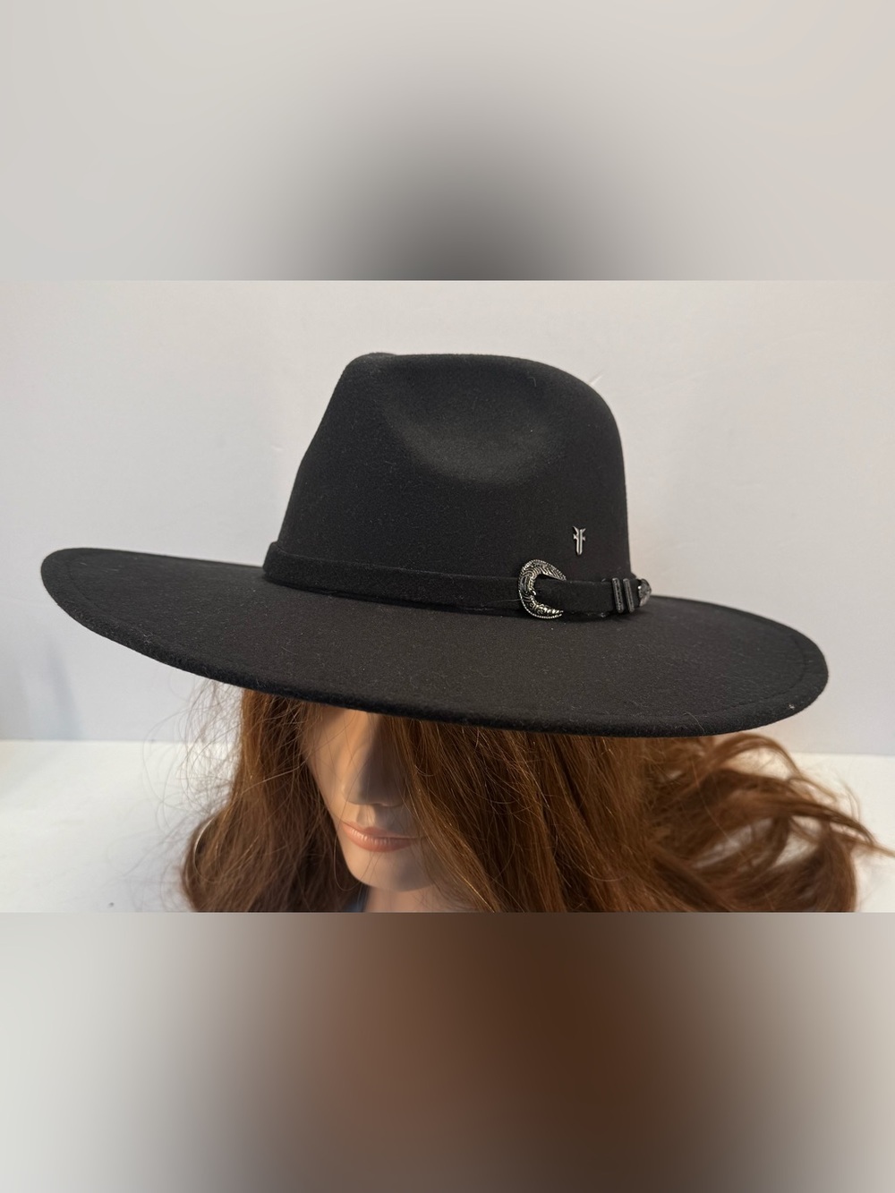 NWT Frye pinch crown women’s Black Wide-Brim Felt Fedora Hat